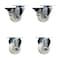 Service Caster 3'' Nylon Wheel Swivel Top Plate Caster Set with 2 Posi Brakes 2 Rigid, 4PK SCC-20S314-NYS-PLB-2-R-2 - alternate 1